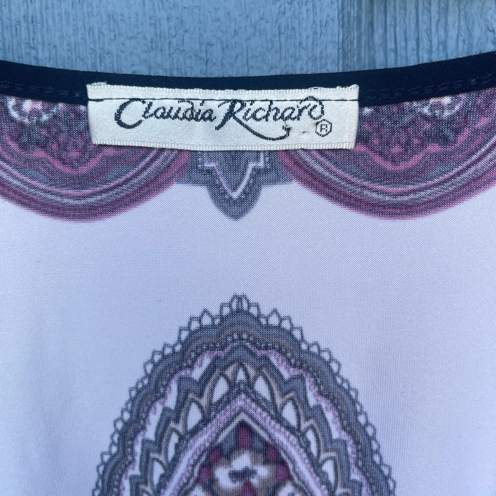 Claudia Richard Vintage Black and White Paisley Blouse - Picture 4 of 5